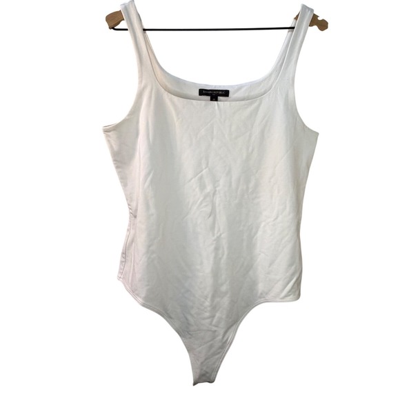 Banana Republic Tops - Banana Republic White Square Neck Tank Bodysuit Women Size Medium